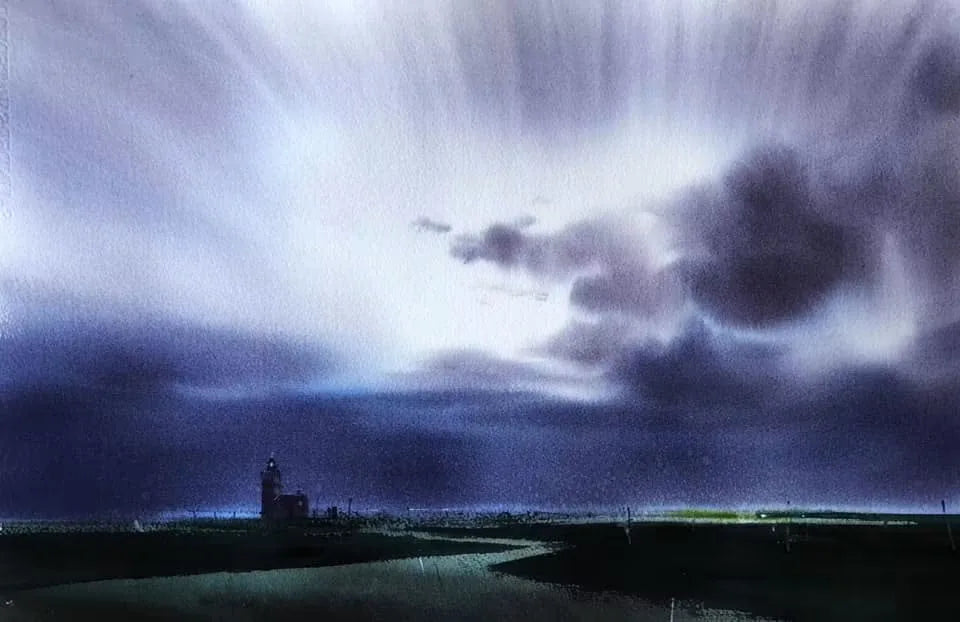 Landskap mellan hav och himmel