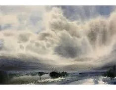 Landskap mellan hav och himmel