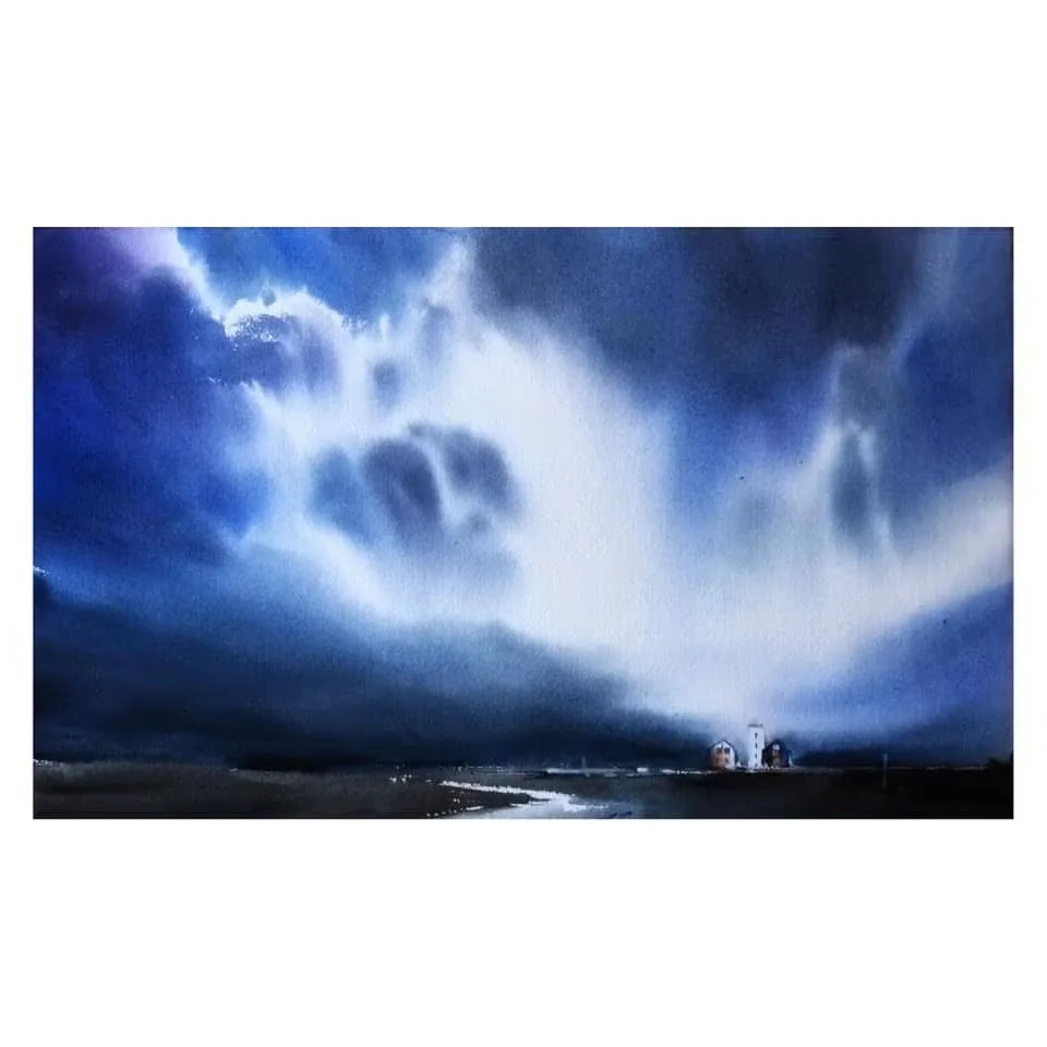 Landskap mellan hav och himmel