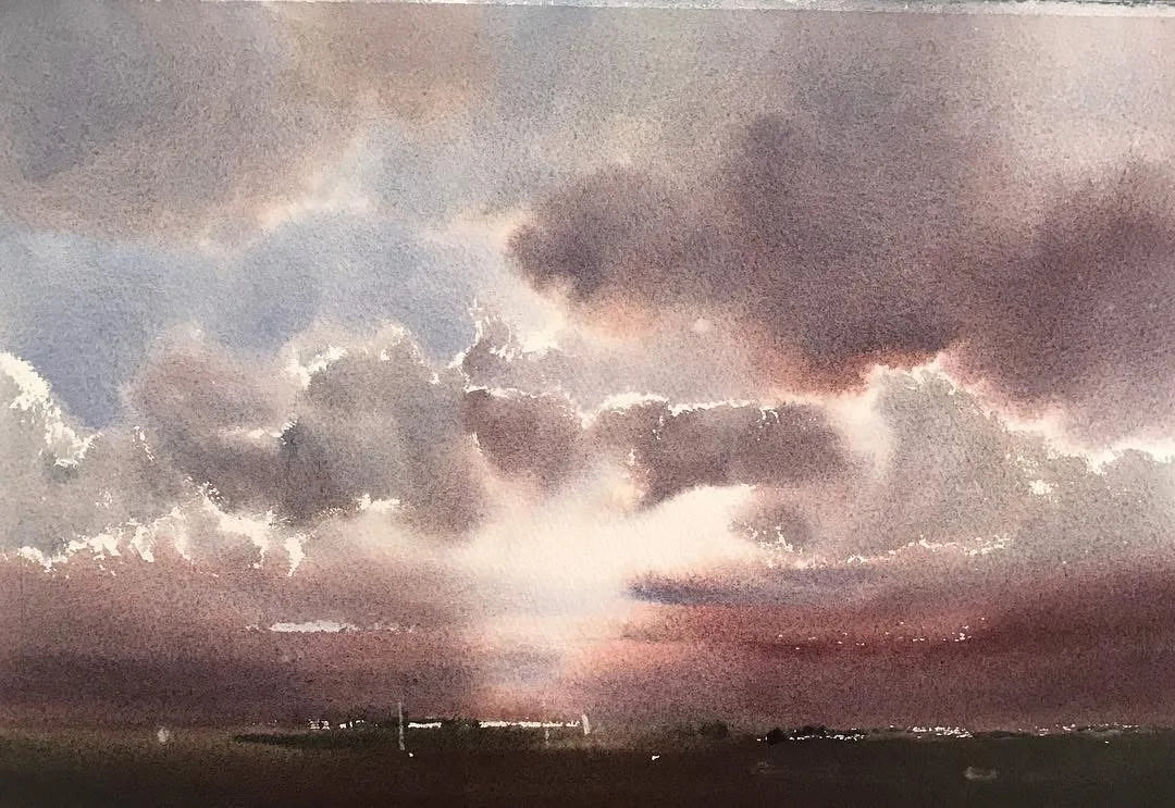Landskap mellan hav och himmel